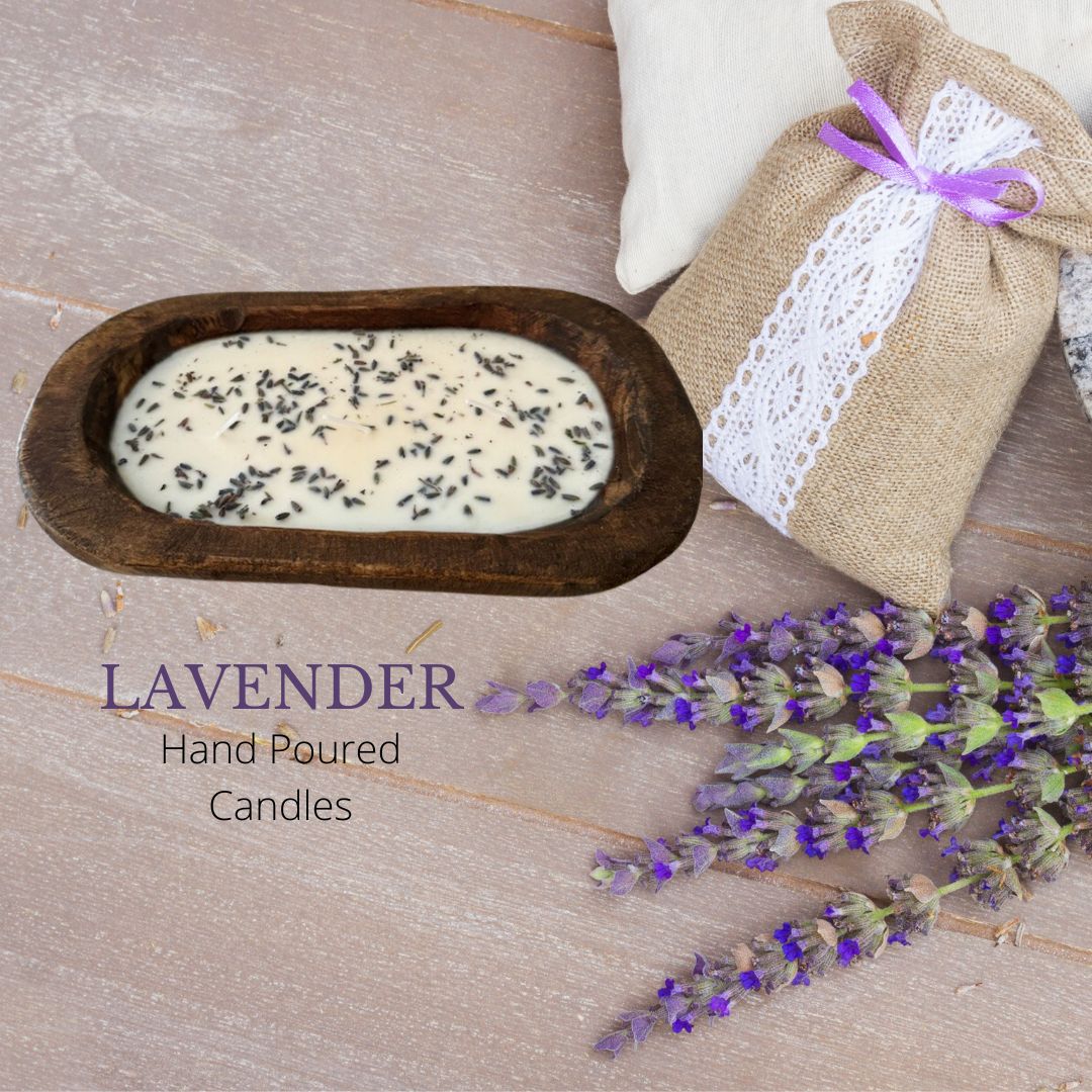 Rustic Charm - 3 Wick Scented Candle in a Wooden Dough Bowl
