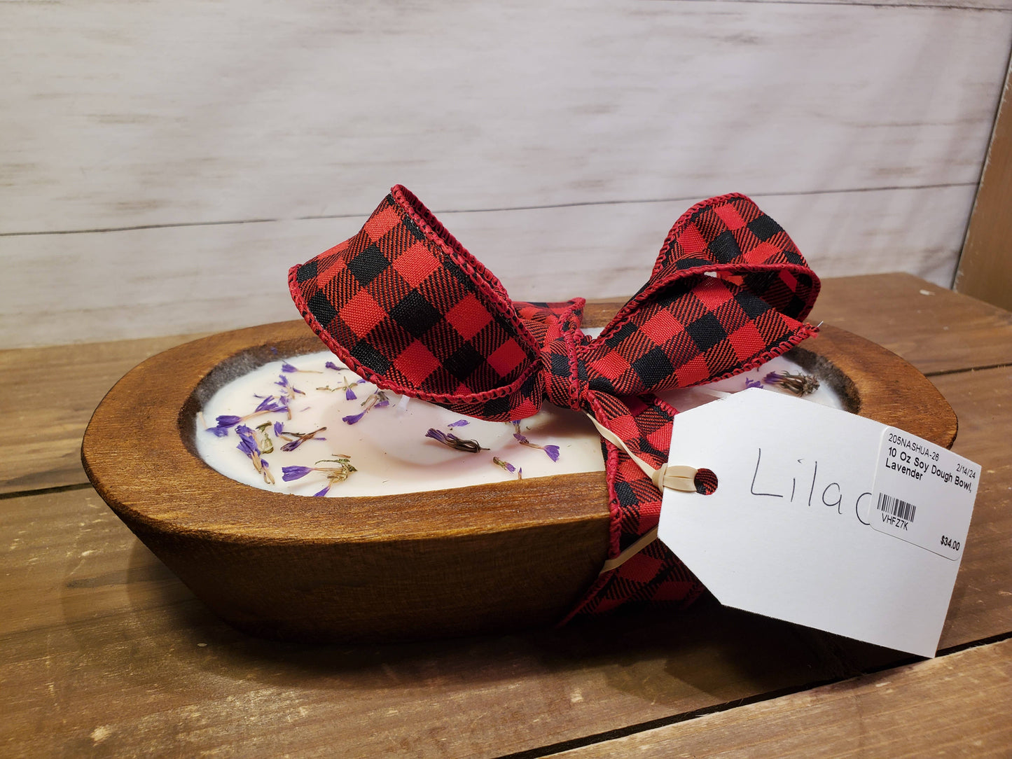 Rustic Charm - 3 Wick Scented Candle in a Wooden Dough Bowl