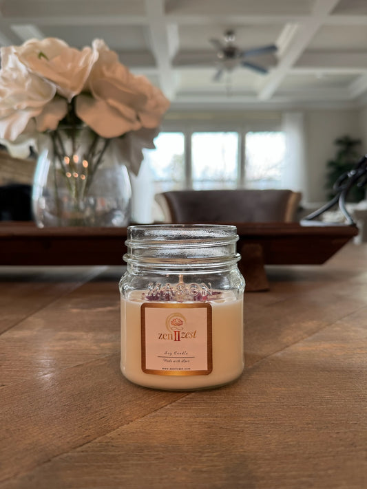 NSH Essence Collection - Special Scented Soy Candles, 8oz Glass Jar with Gold Screw Top Lid